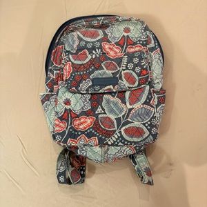 VERA BRADLEY Light Blue & Red Small Backpack